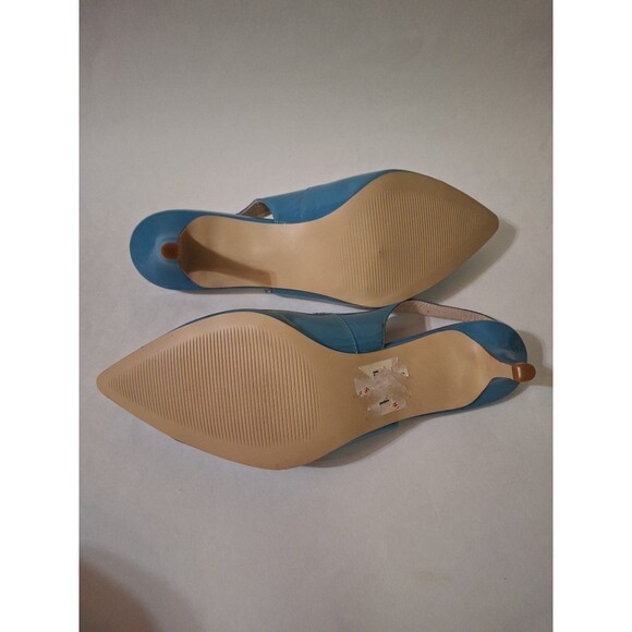 LILY PULITZER Women's Blue Kitten Pump Heel Sling Back Shoes Size 10 - Picture 6 of 11